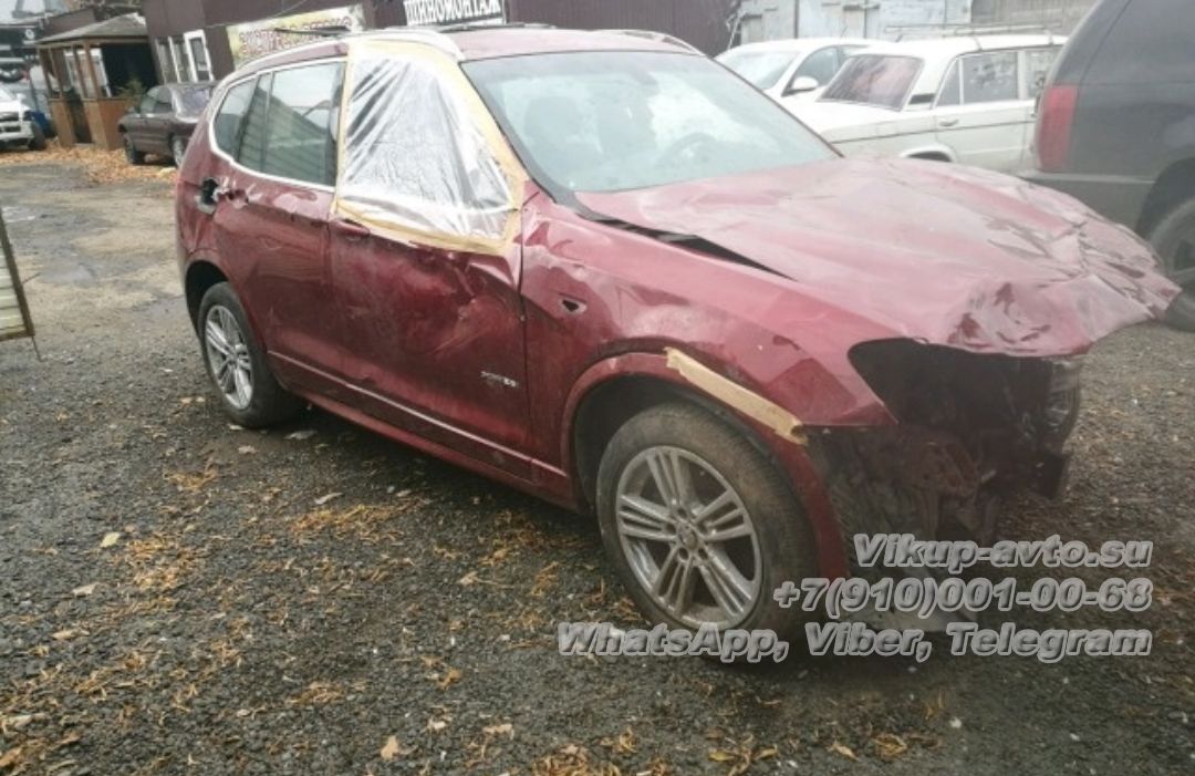 BMW X3, 2013 г., пробег 106 000 км. 2.8 AT (245 л.с.), битый. Цена выкупа авто 599 000 руб.
